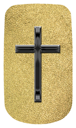 DAROYAL-510-BK-SH-GD Black Single Cross Shimmer Gold